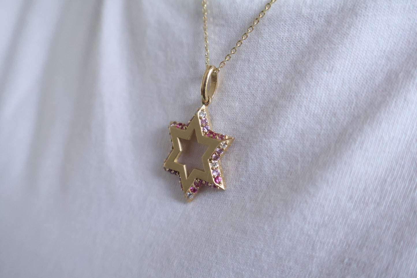 Pink Ombre Open Magen David