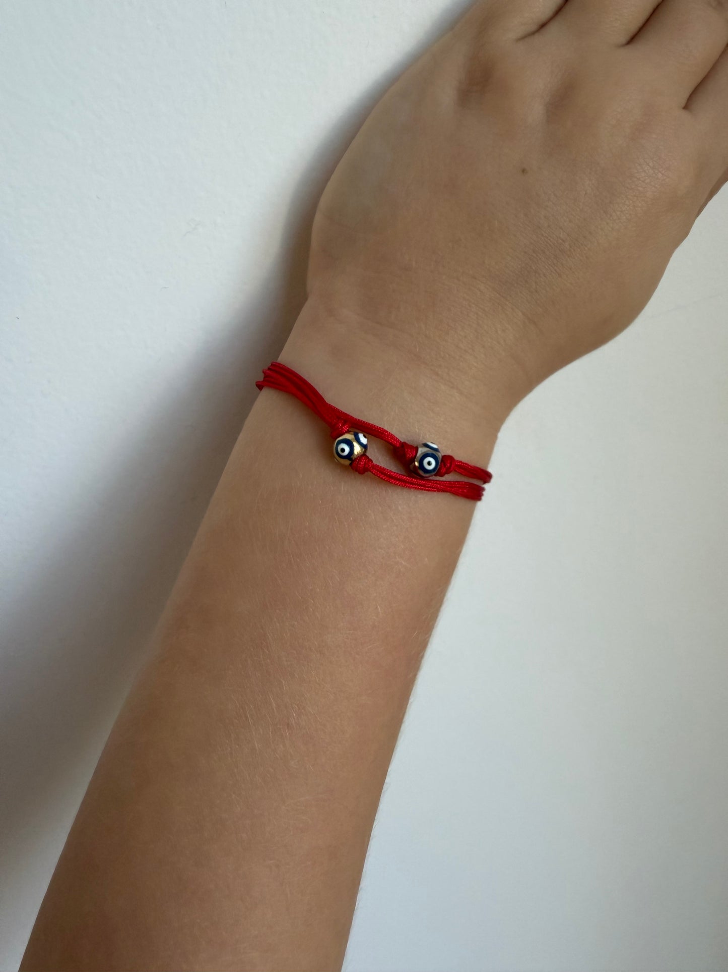 Steel Eye Bracelet, on red string, For Kids