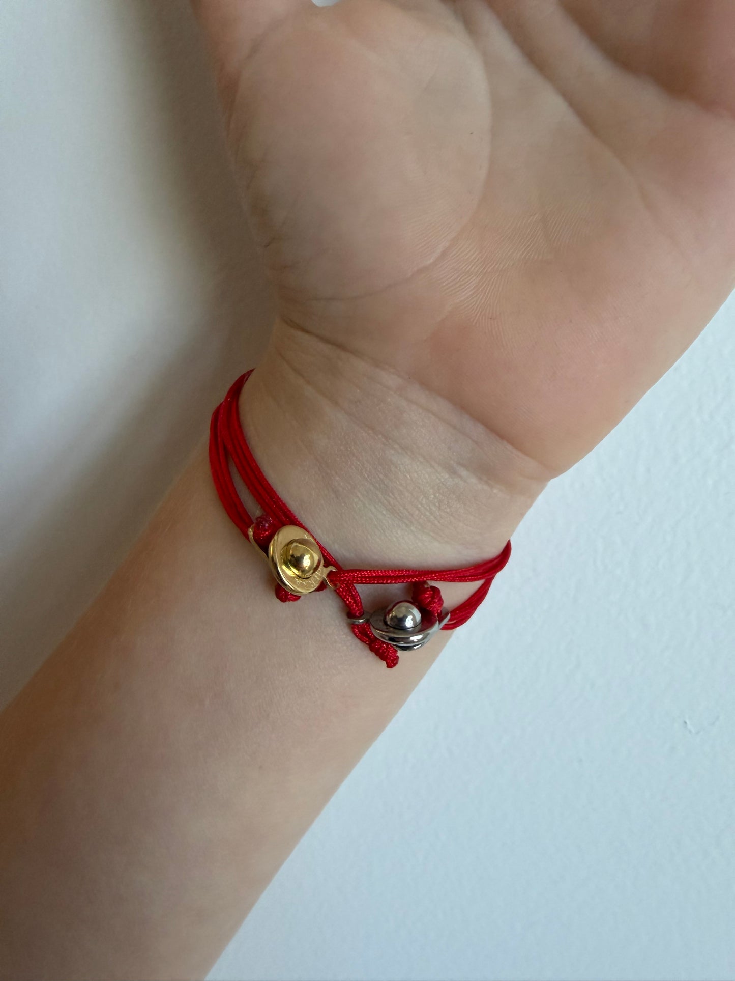 Steel Eye Bracelet, on red string, For Kids