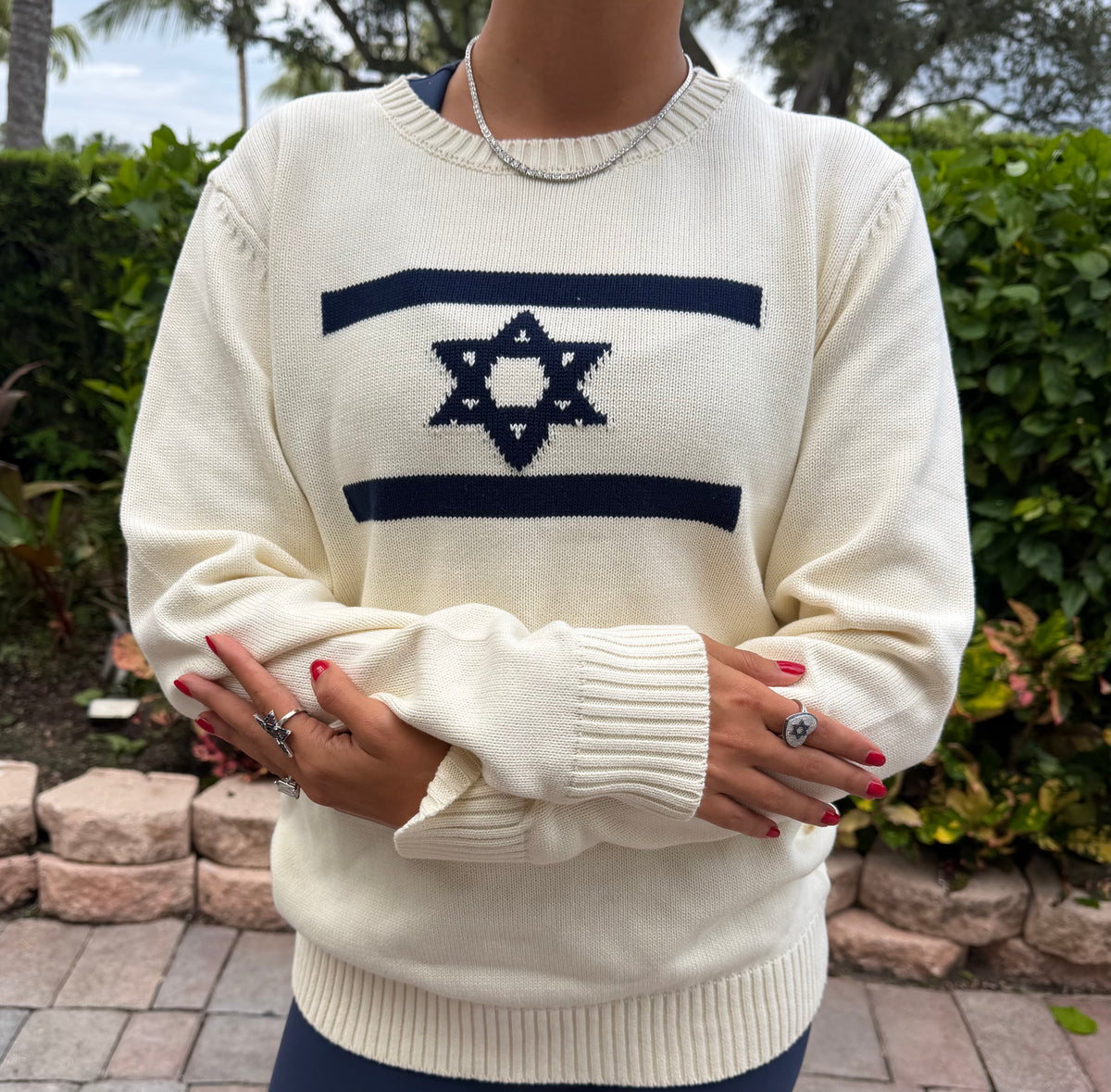 Knit Crew neck with Flag