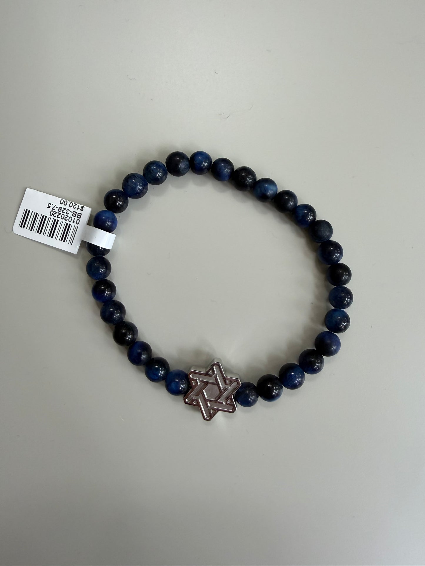 Stainless Steel Beaded Magen David Bracelet