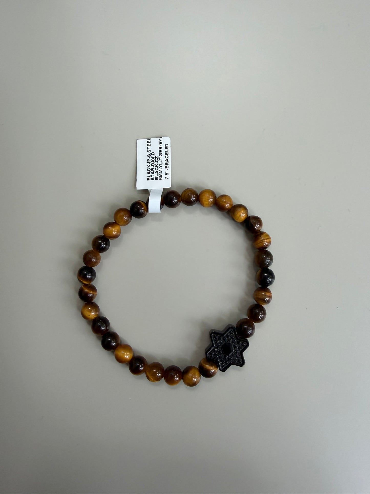 Stainless Steel Beaded Magen David Bracelet