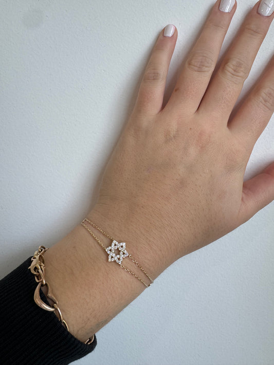 All Diamond, Double Star Bracelet