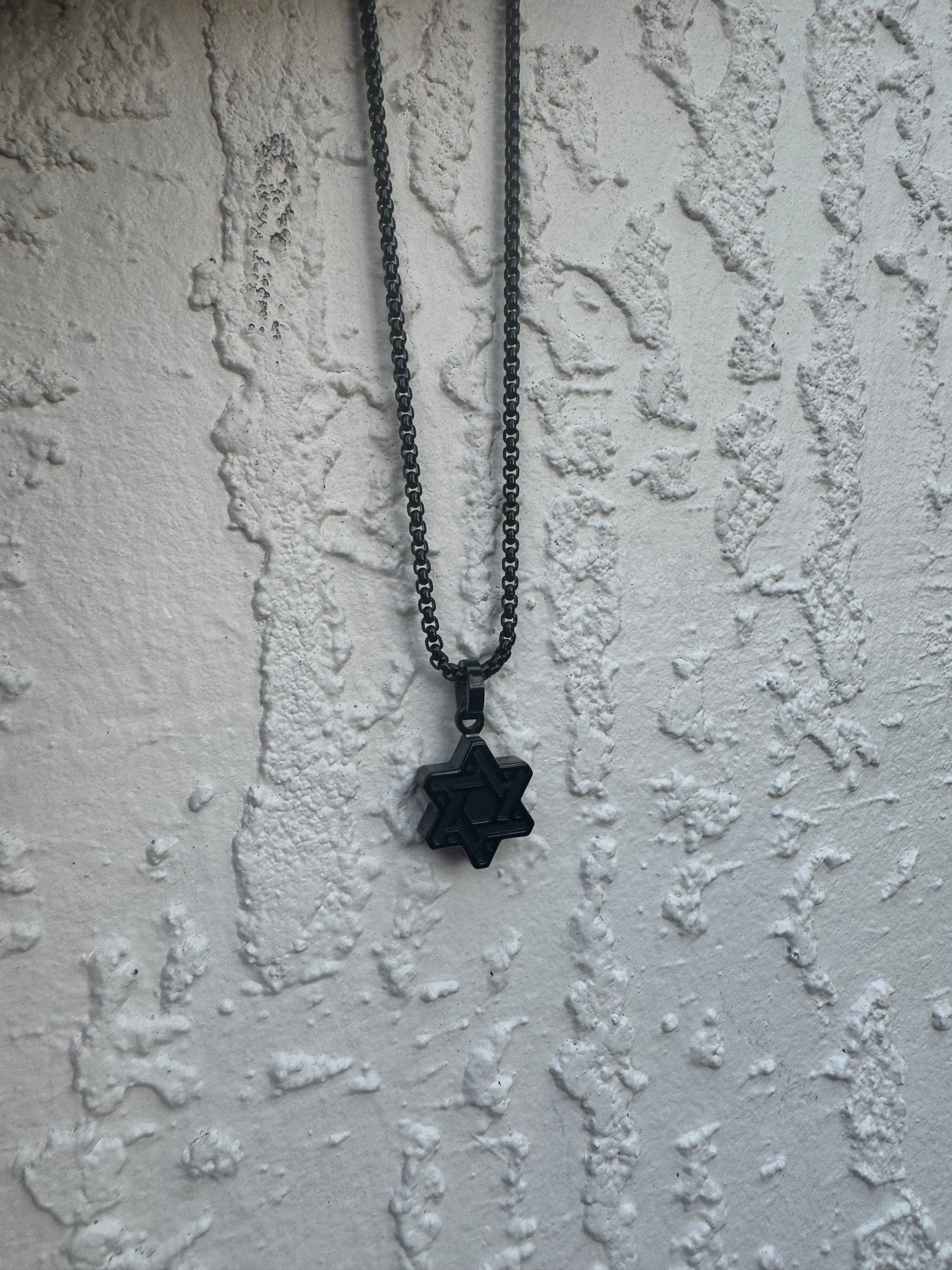 Steel black Star of David Pendant