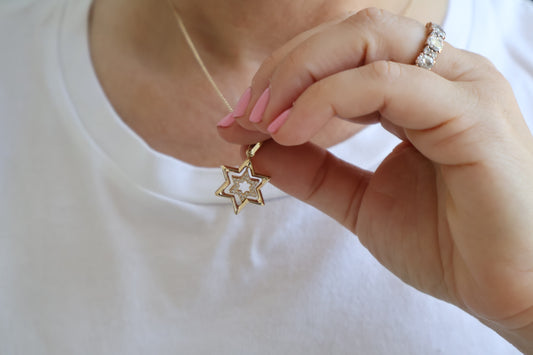 Dangling Double Magen David Charm