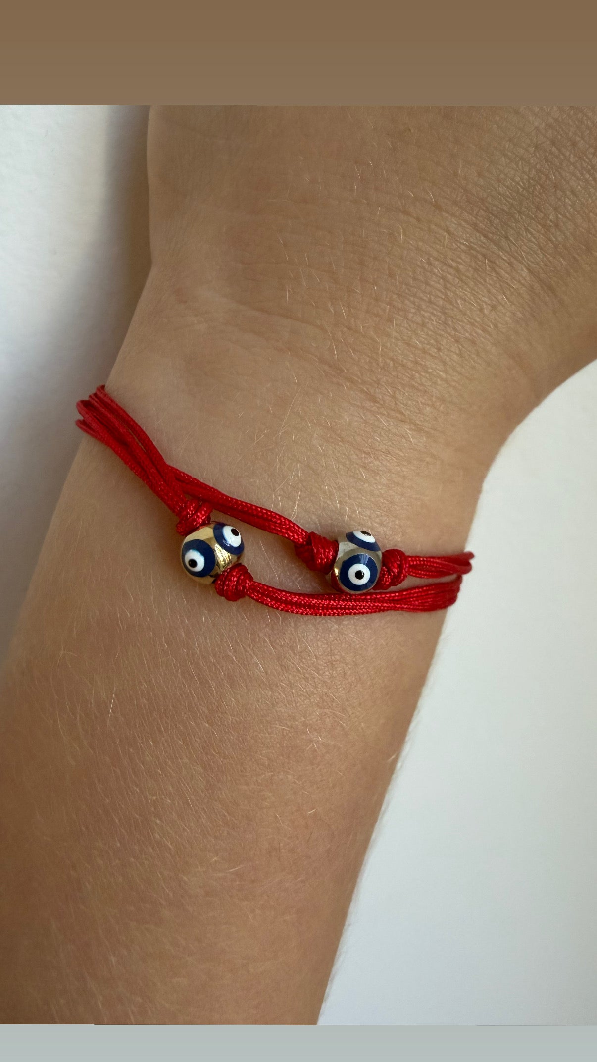 Steel Eye Bracelet, on red string, For Kids