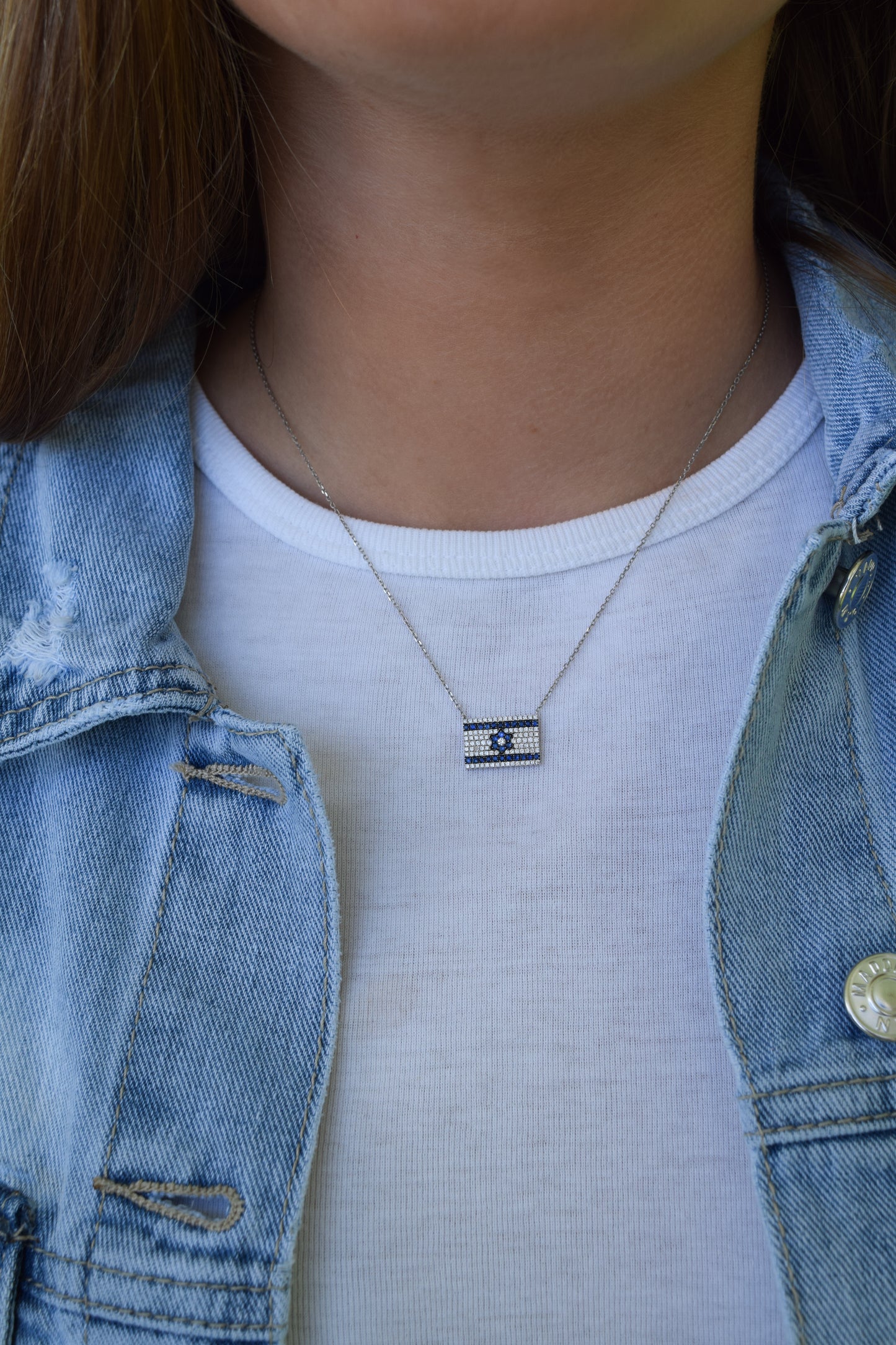 Israel Flag Necklace