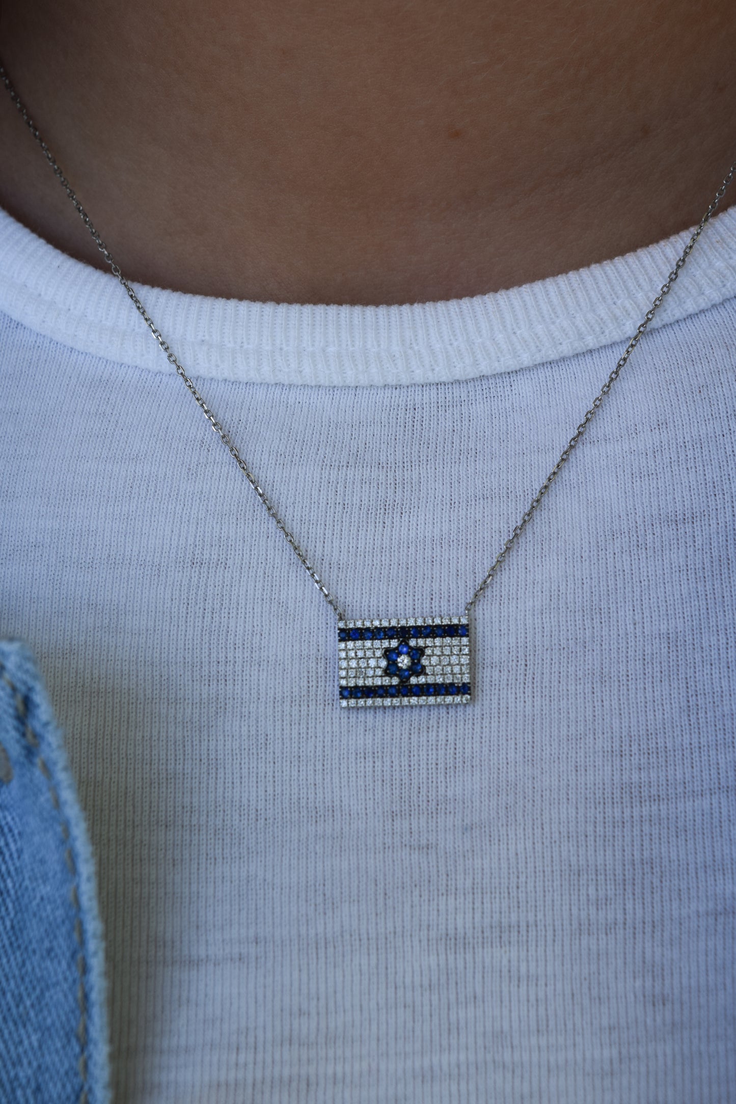 Israel Flag Necklace