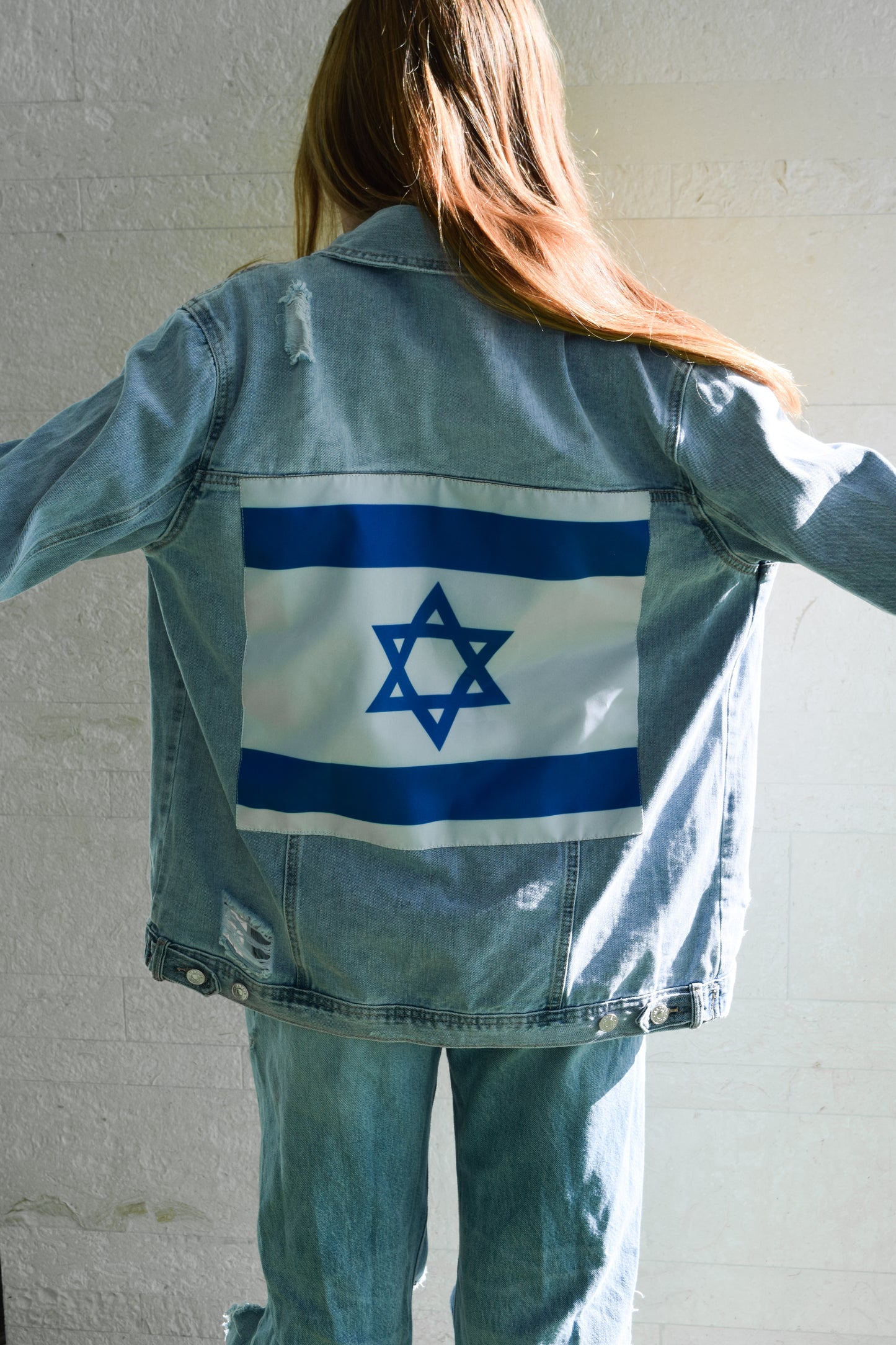 Jean Jacket with Israeli Flag