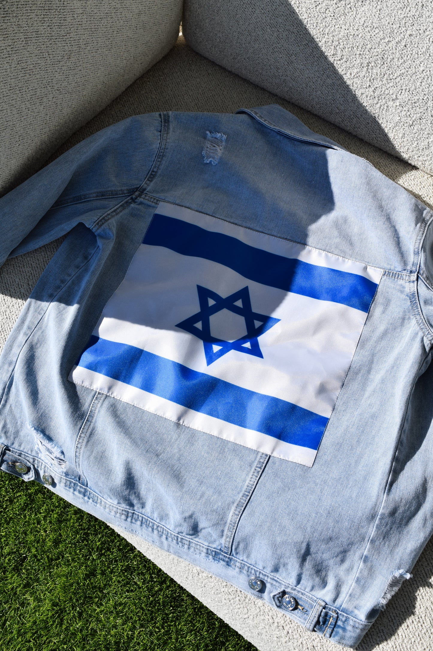 Jean Jacket with Israeli Flag