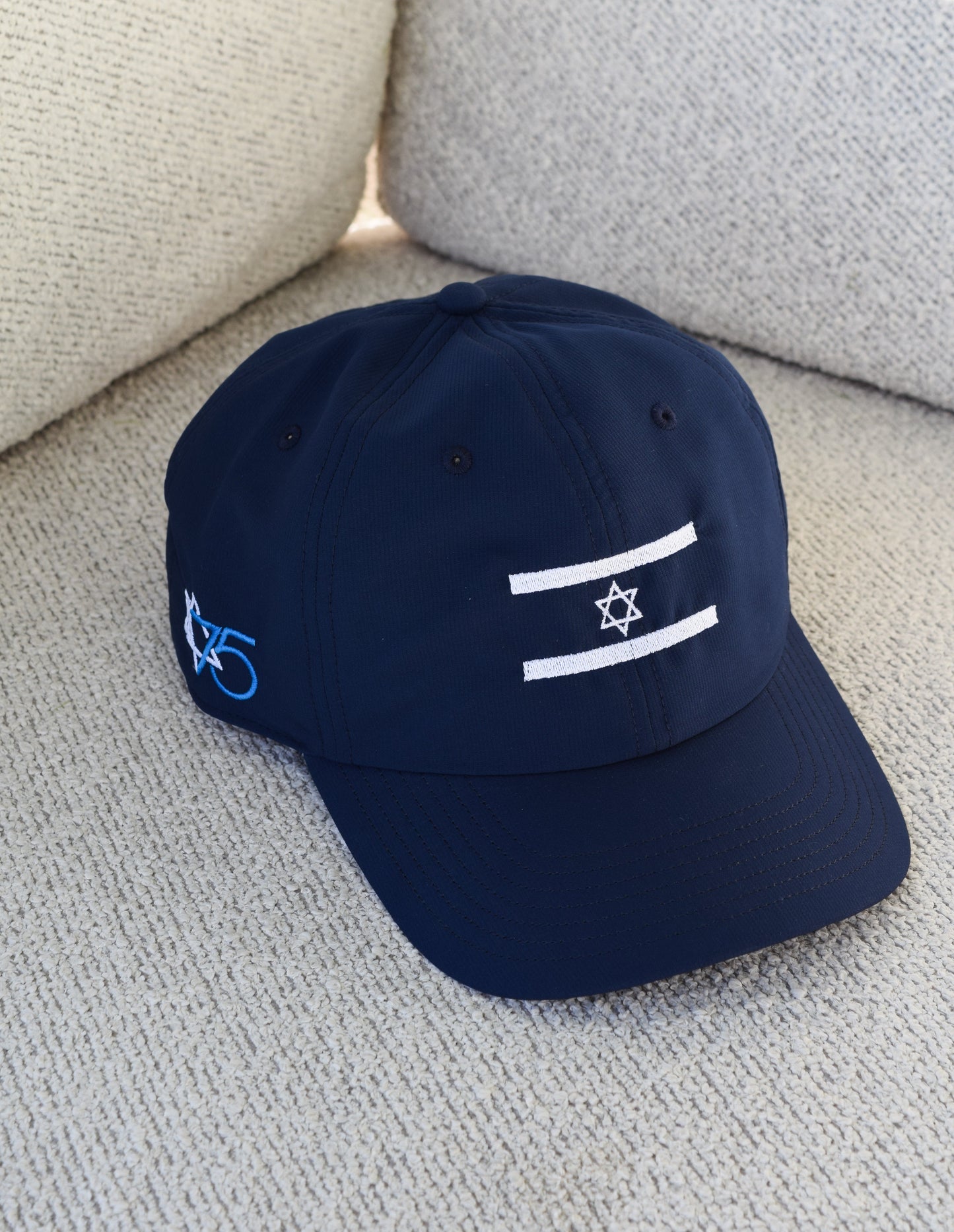 Israel Flag, 75th official logo, Hat