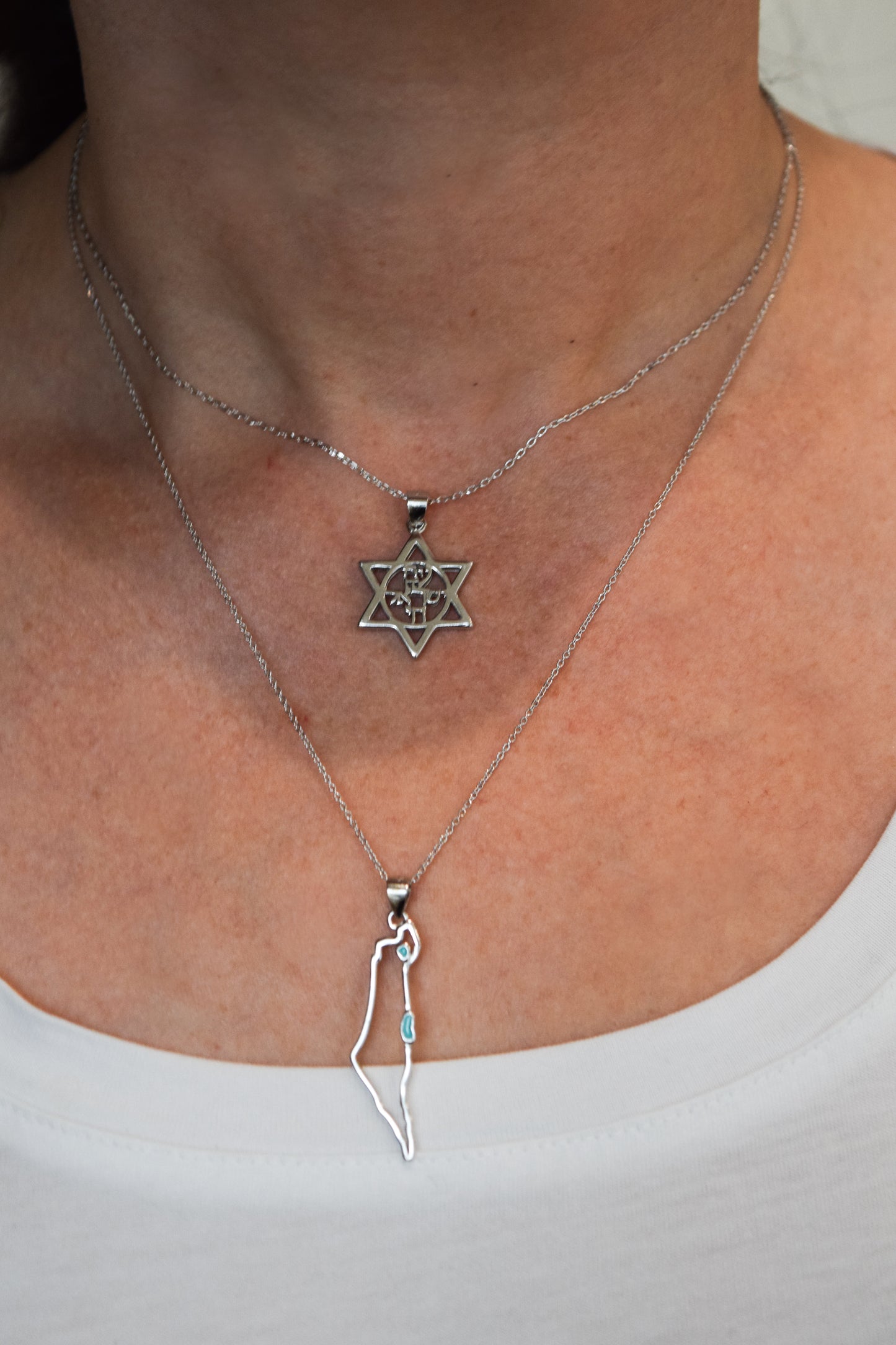 925 Silver Magen David, Am Israel Chai