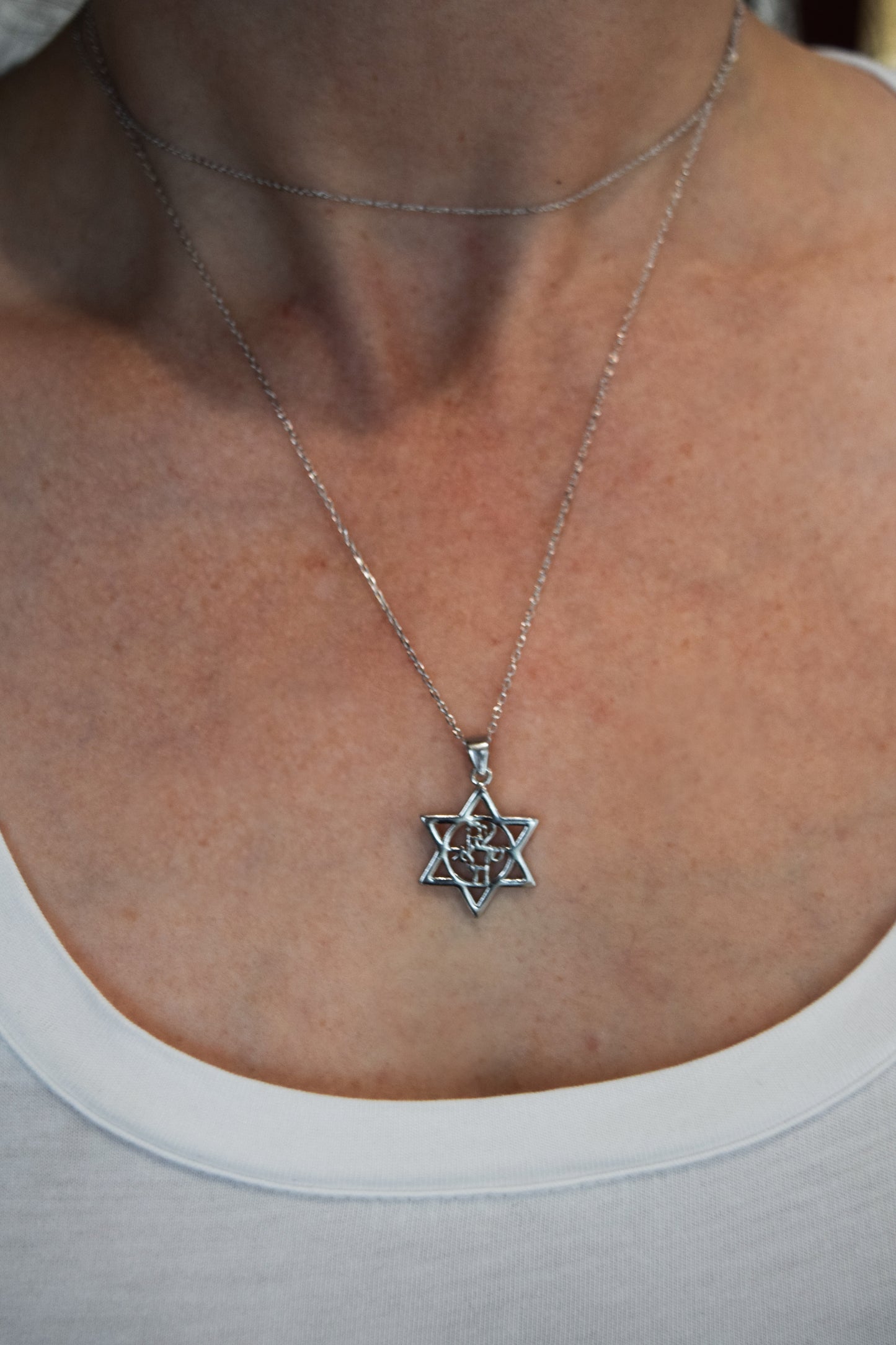 925 Silver Magen David, Am Israel Chai