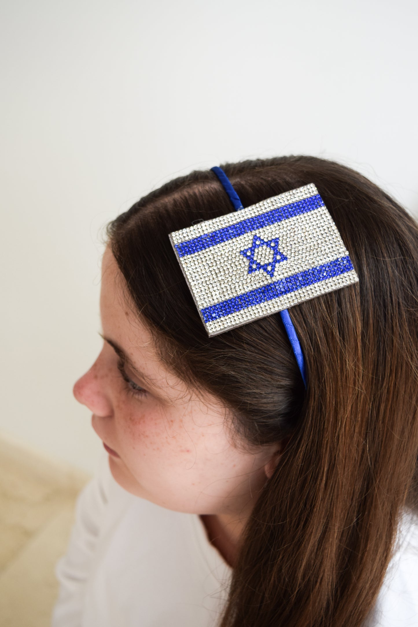 Israel Flag Diamond Headband