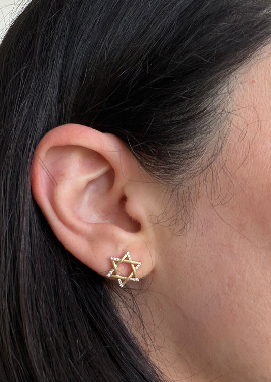 intertwined Magen David Star Earrings