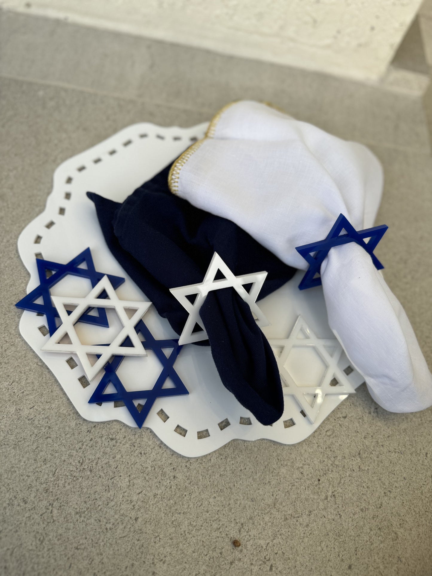 6 Star of David Napkin Rings