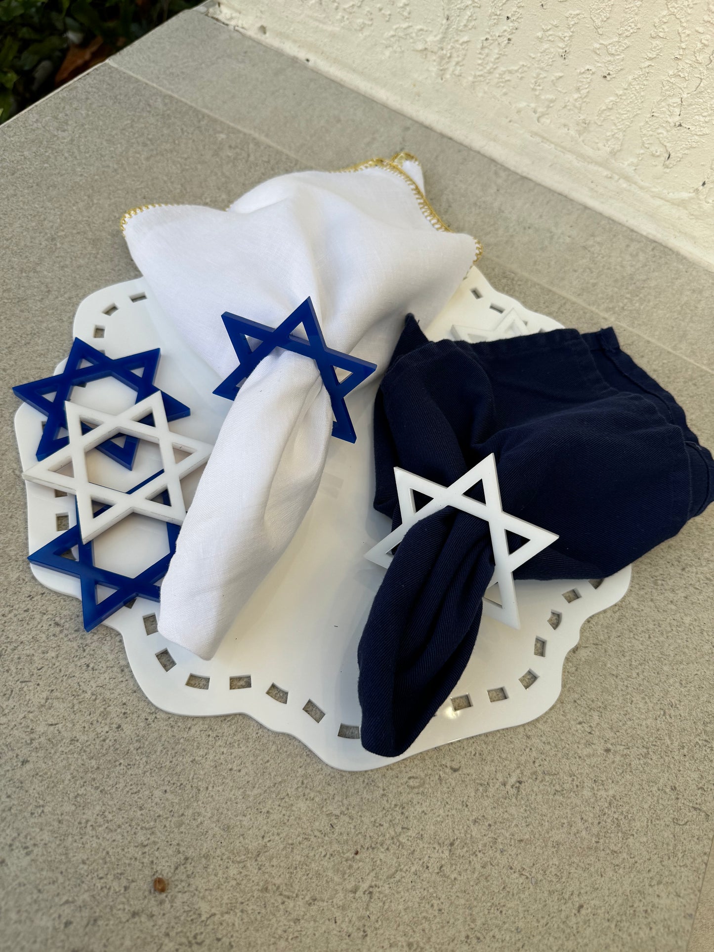 6 Star of David Napkin Rings