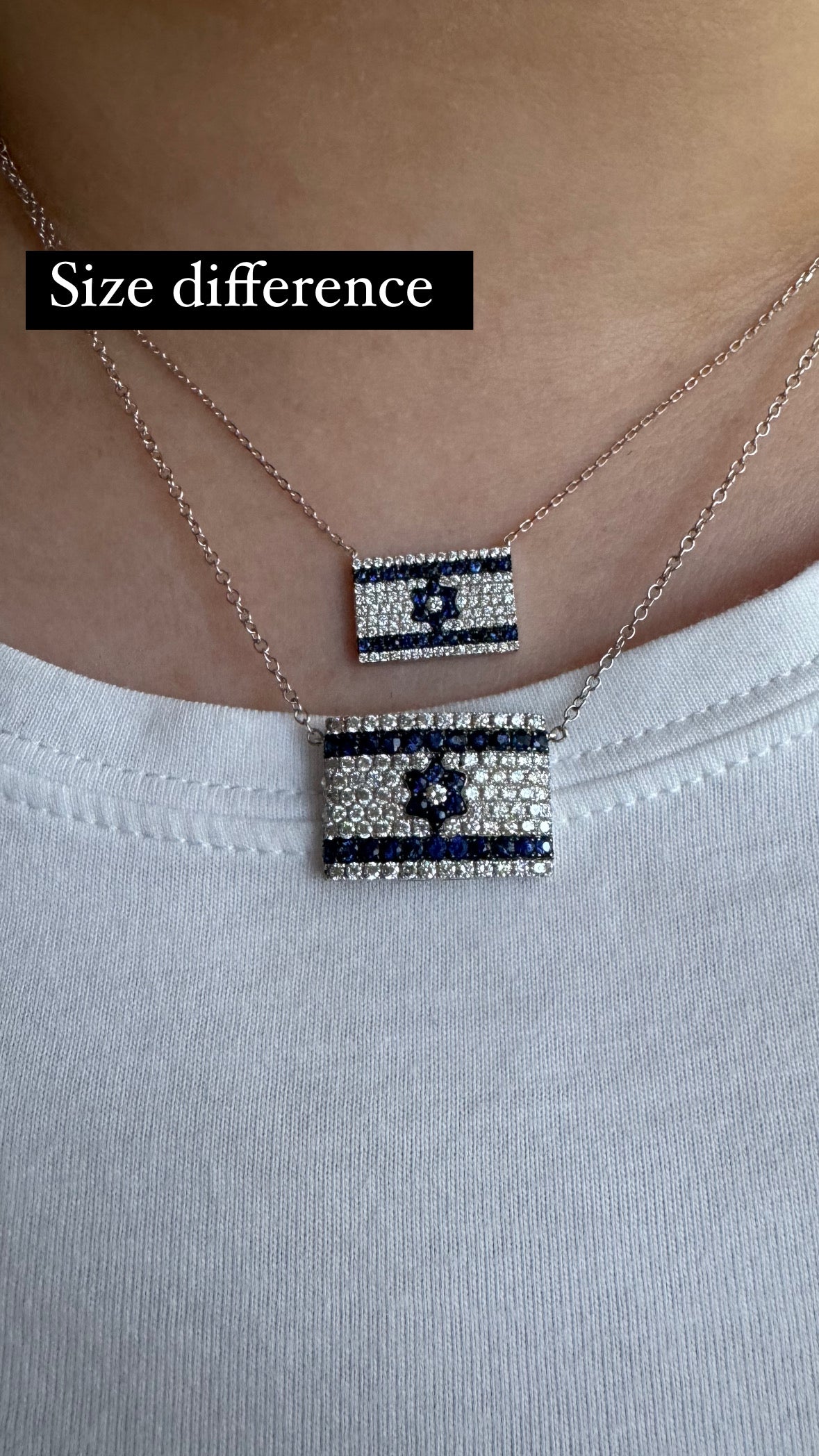 Large Israel Flag Necklace