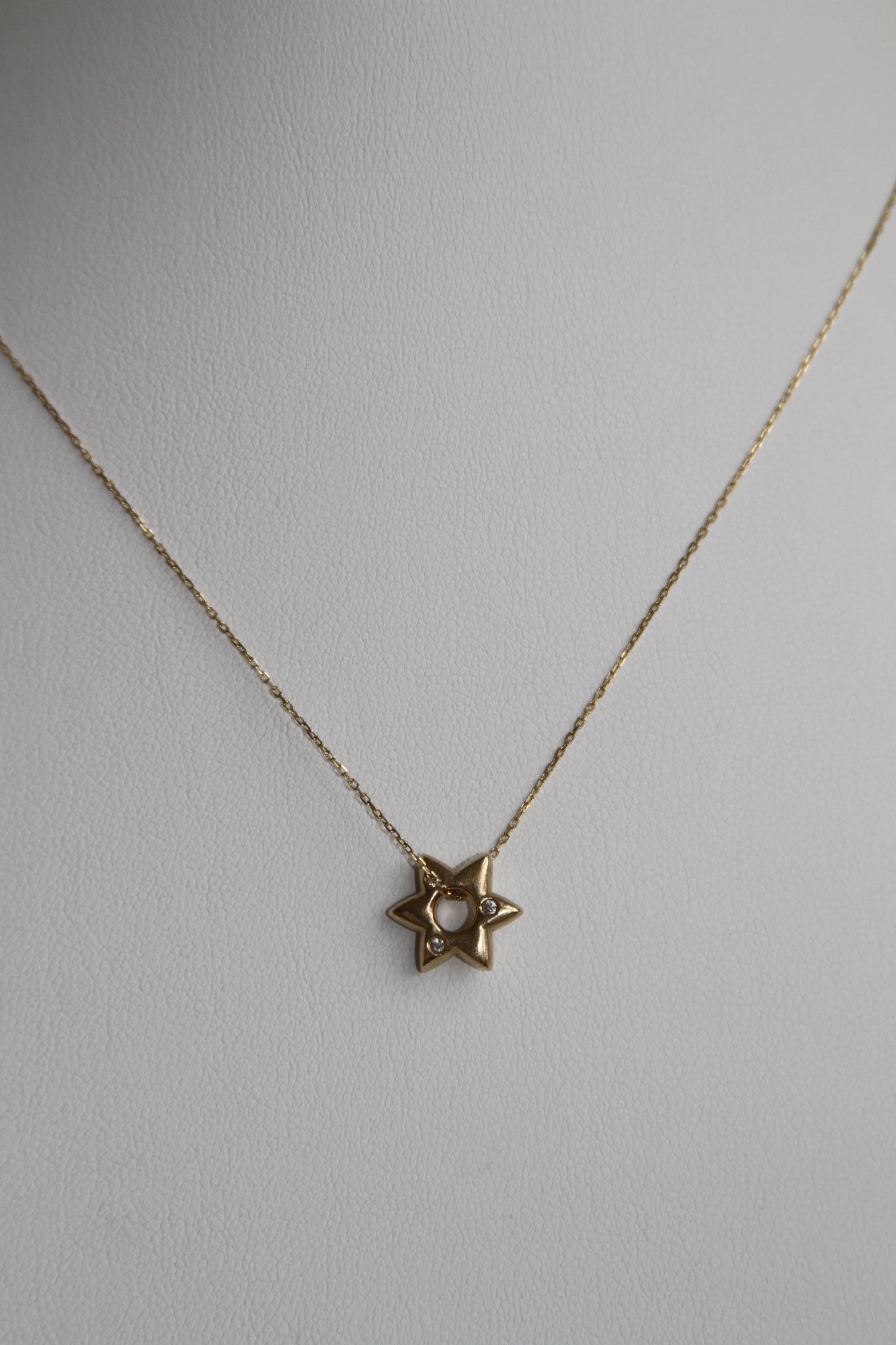 Puffed Star Pendant with Diamonds