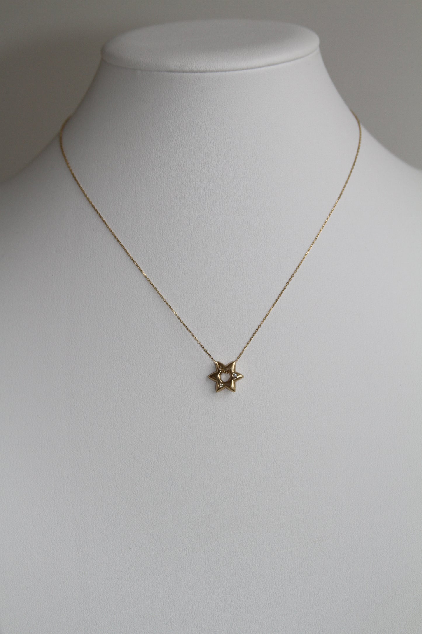 Puffed Star Pendant with Diamonds