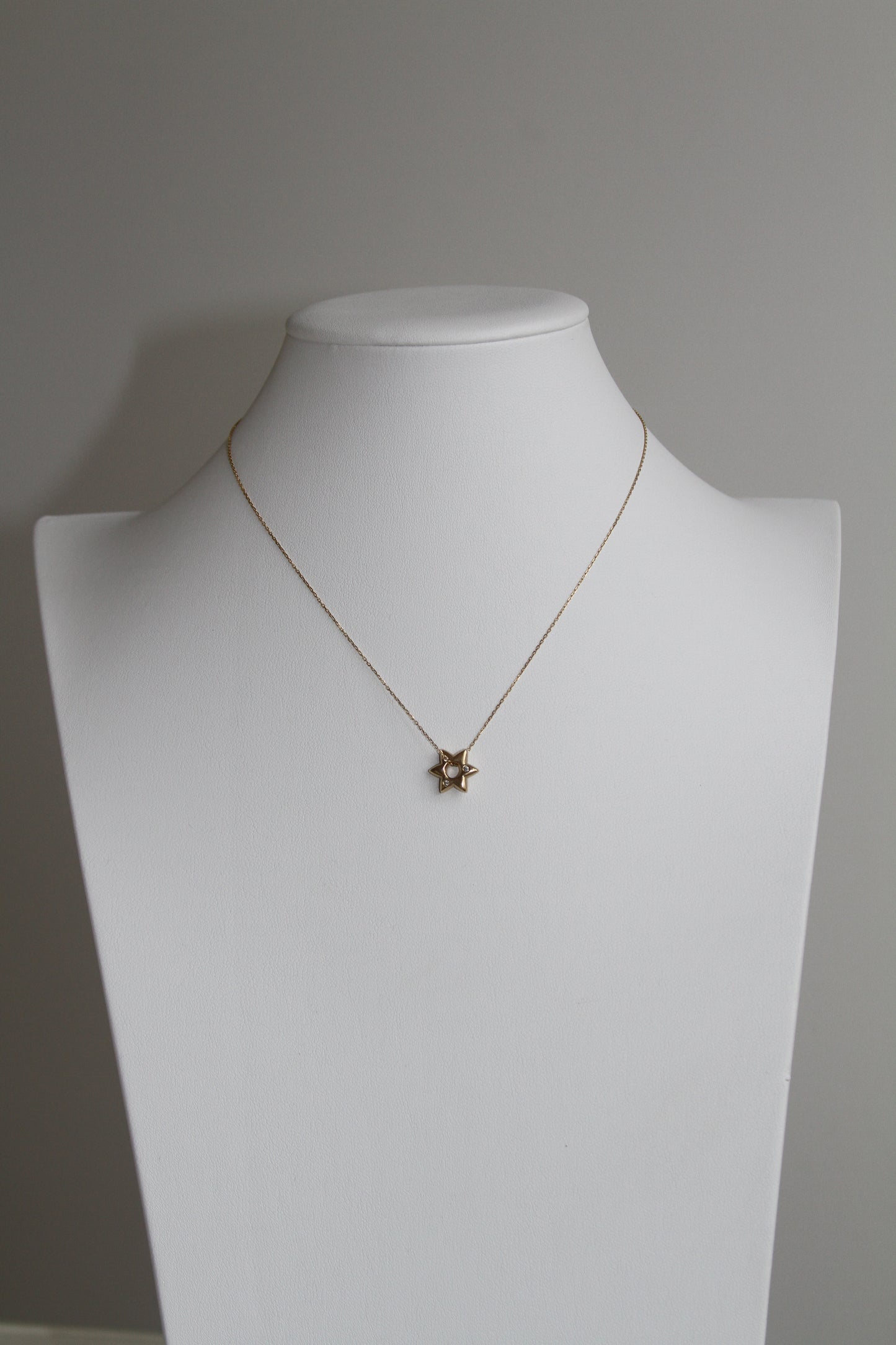 Puffed Star Pendant with Diamonds