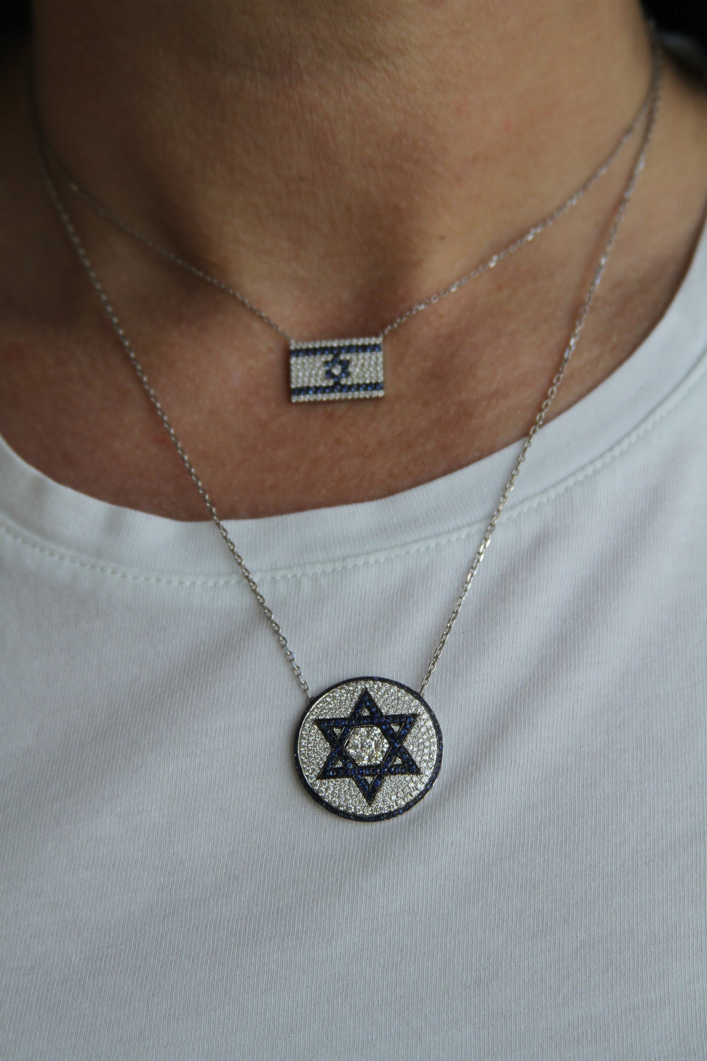 Magen David Sapphire & Diamond Medallion