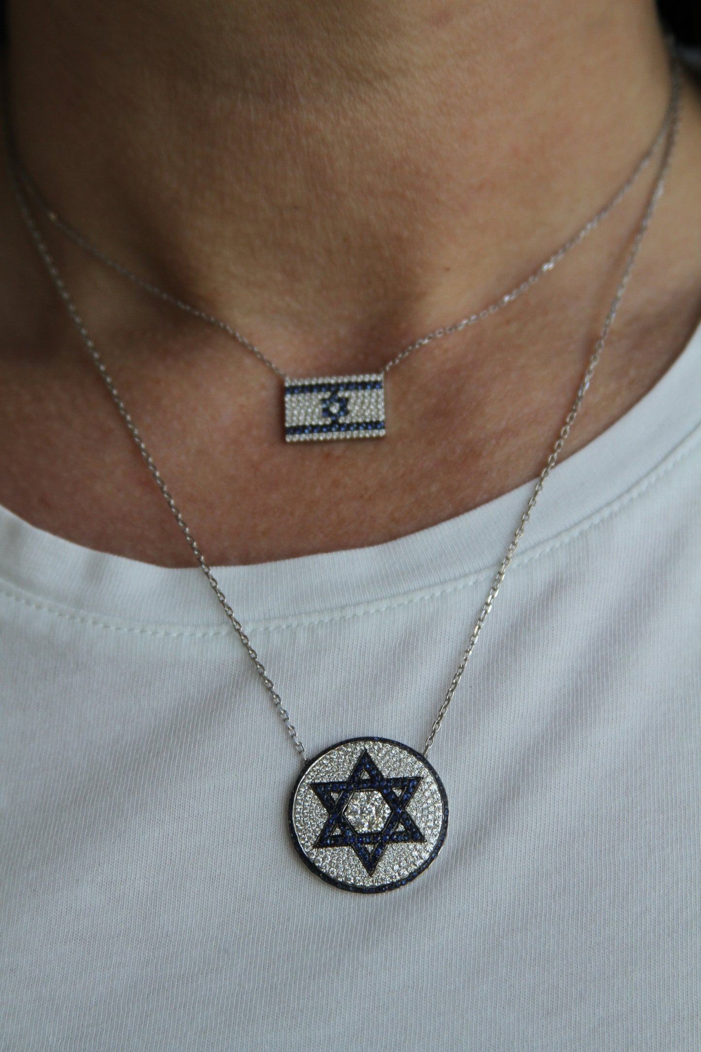 Magen David Sapphire & Diamond Medallion