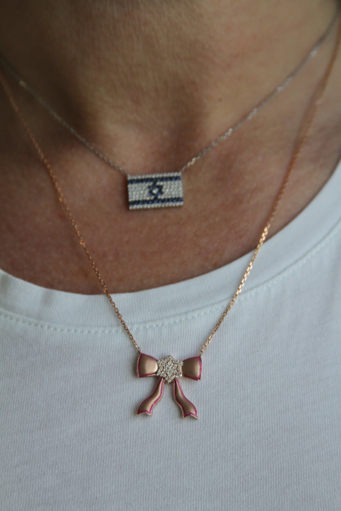 Bow Pendant with Magen David