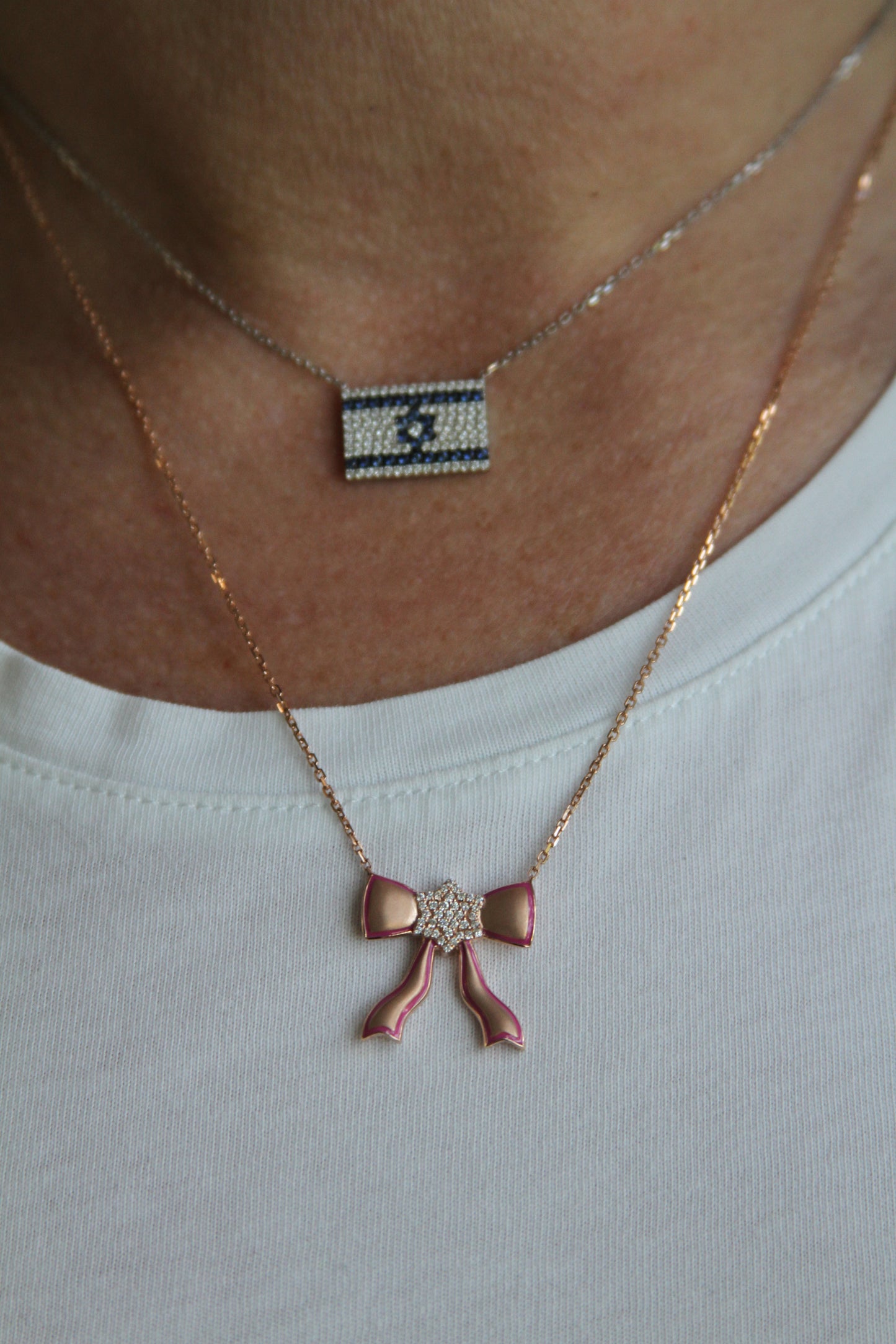 Bow Pendant with Magen David