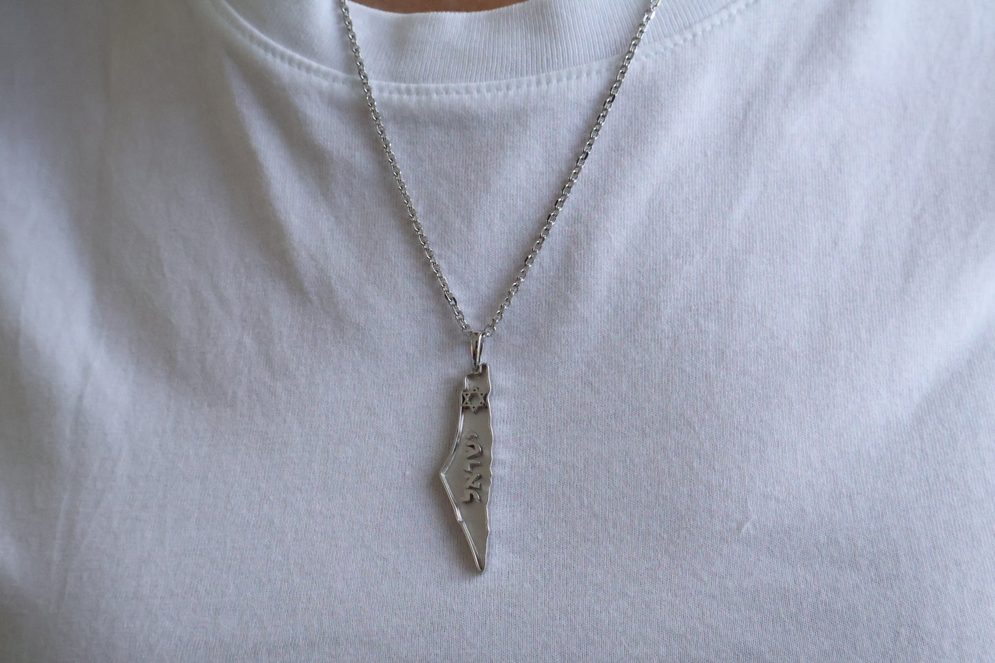 925 Silver Israel Map