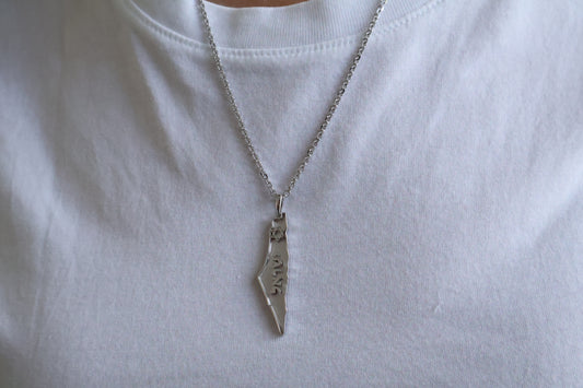 925 Silver Israel Map