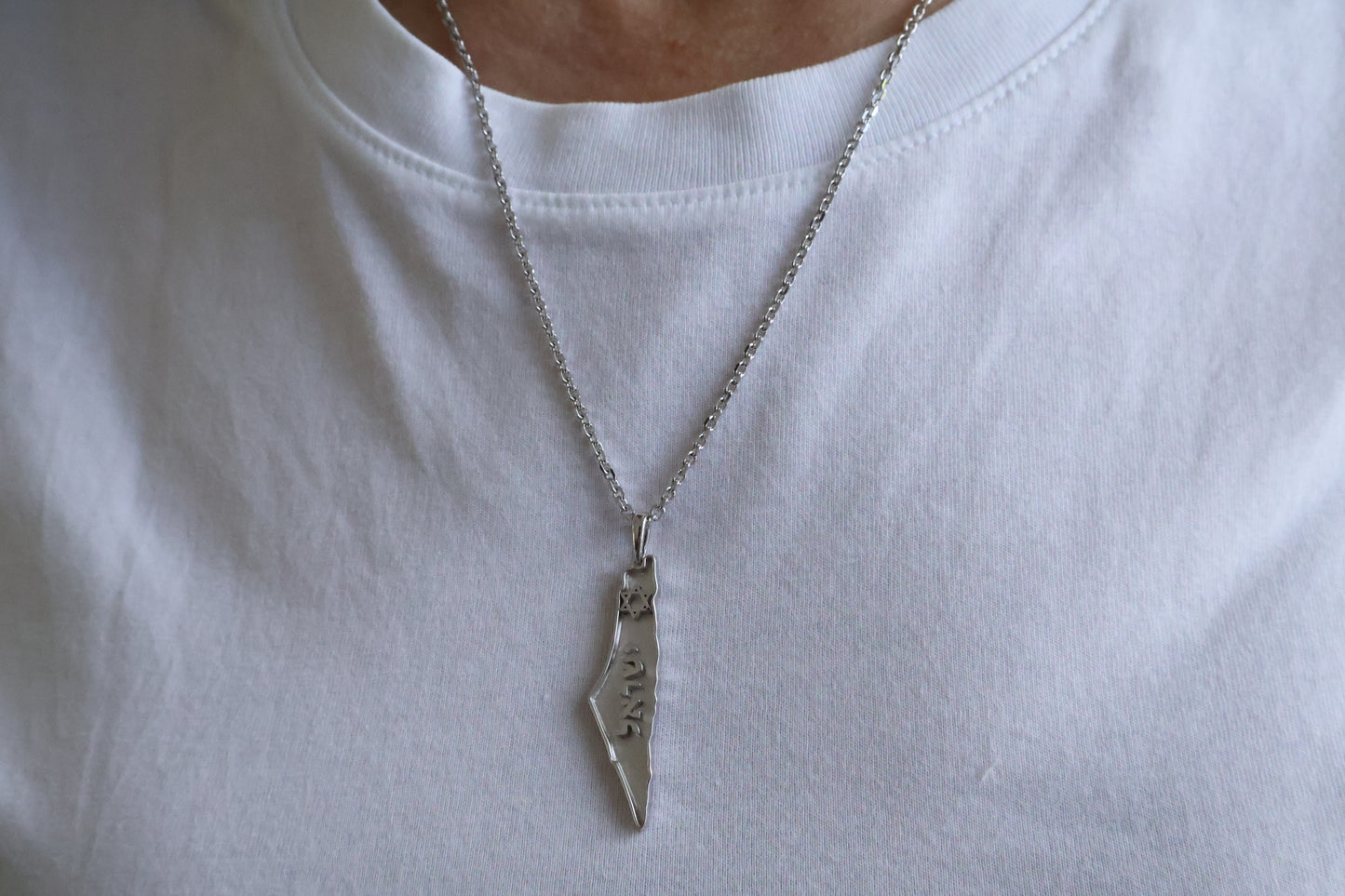925 Silver Israel Map