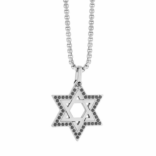 Black Studded Magen David