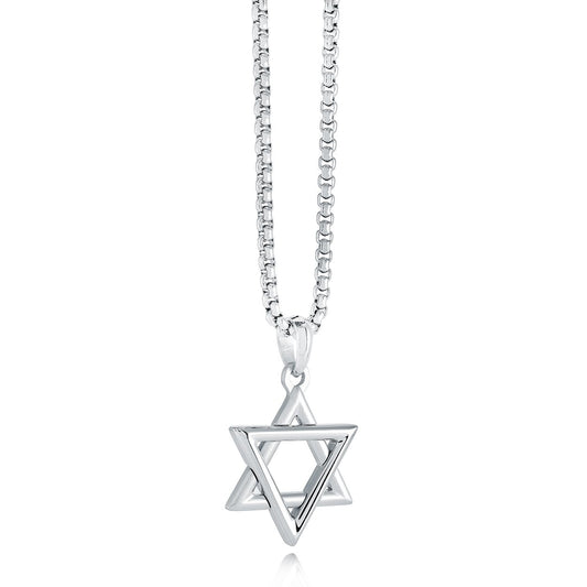 Rounded Star David Pendant Necklace