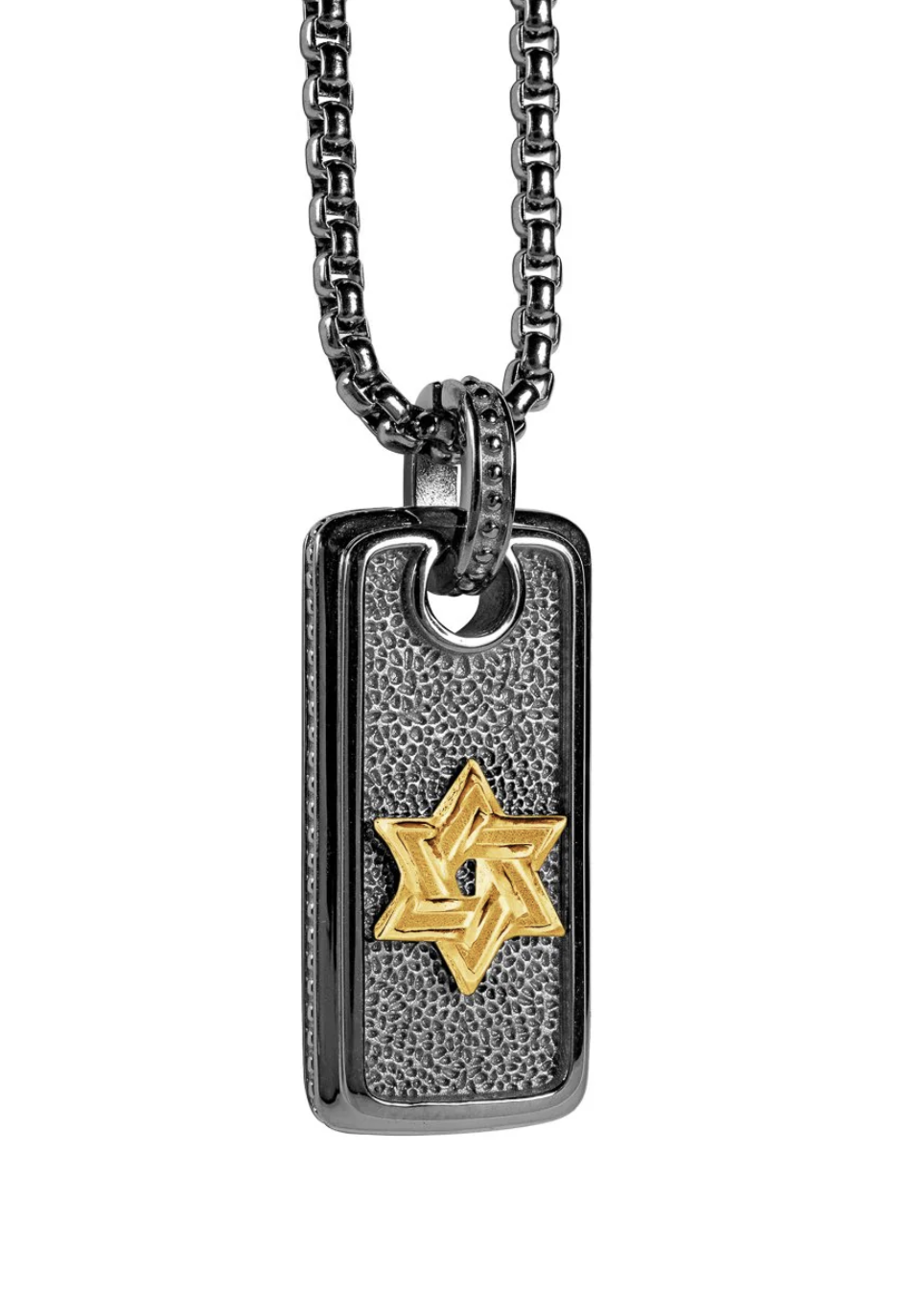 Steel Polished Star of David Dog Tag